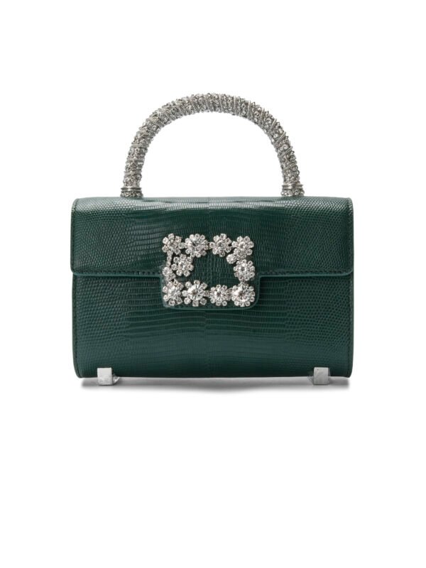 A0027 dark green silver buckle