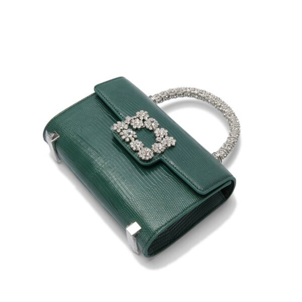 A0027 dark green silver buckle